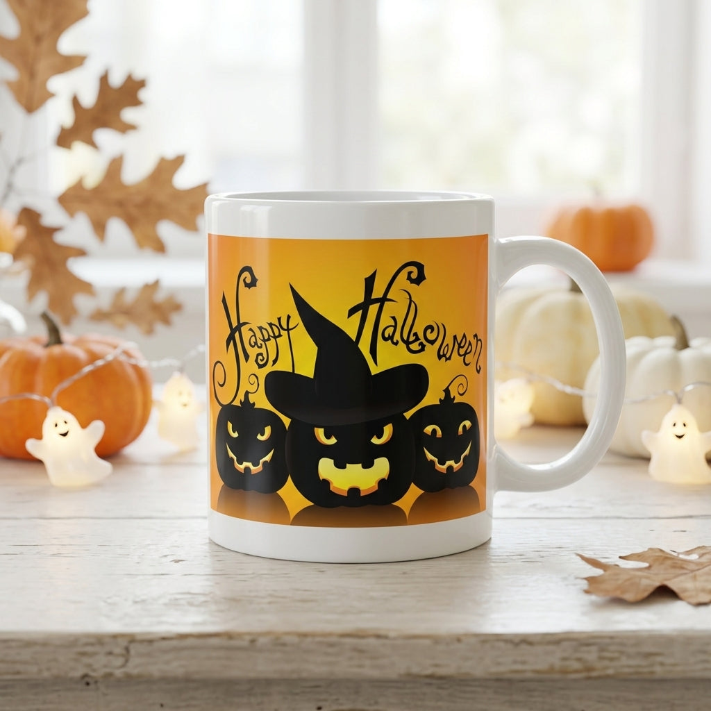 Halloween Theme Ceramic White Coffee Mug