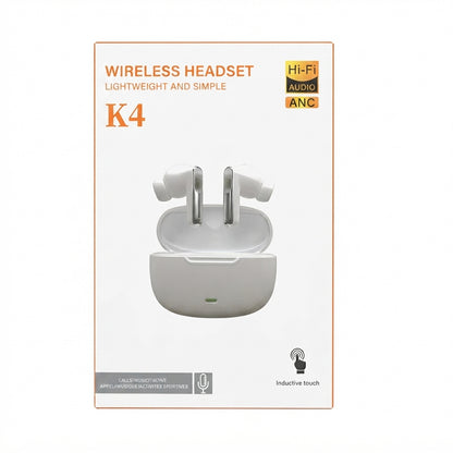 K4 Wireless Headset Lightweight and Simple Hi-Fi Audio ANC TWS Earbuds
