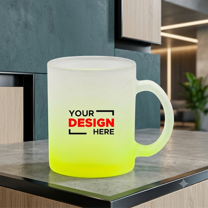 Personalized Frosted Gradient Mug – Heat-Friendly & Custom Print Ready (Green)