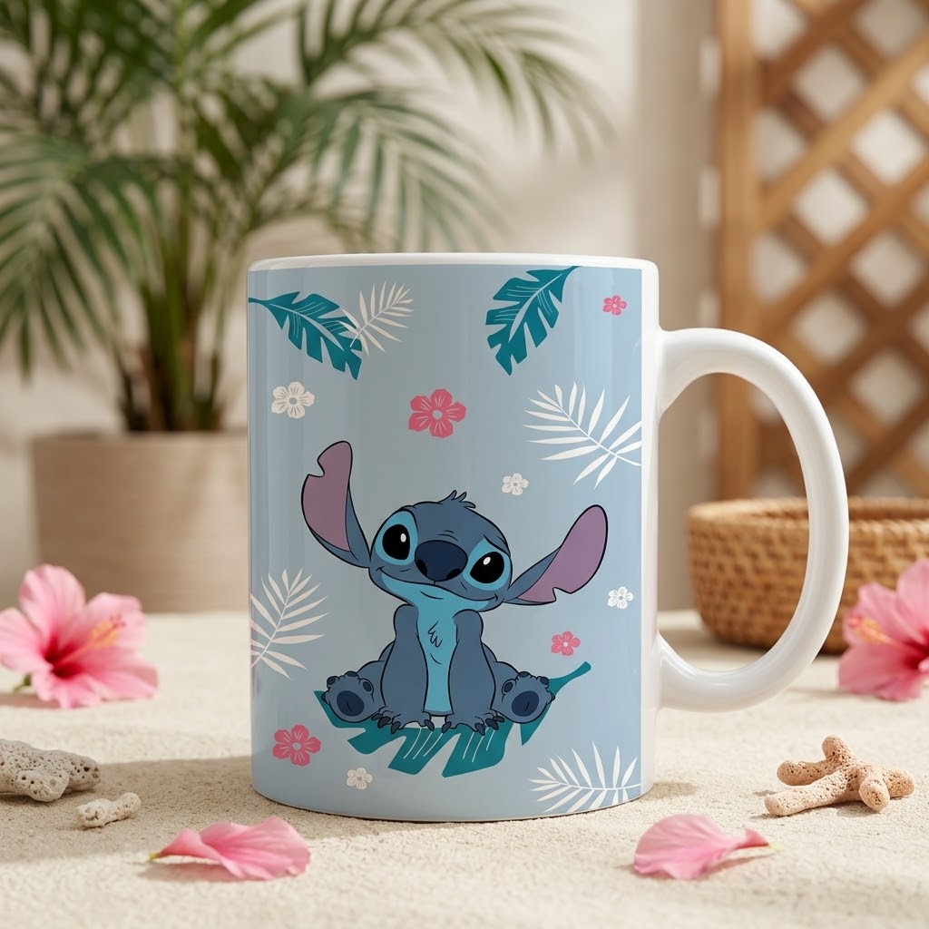 Tropical Hawaiian Stitch Ceramic Coffee Mug