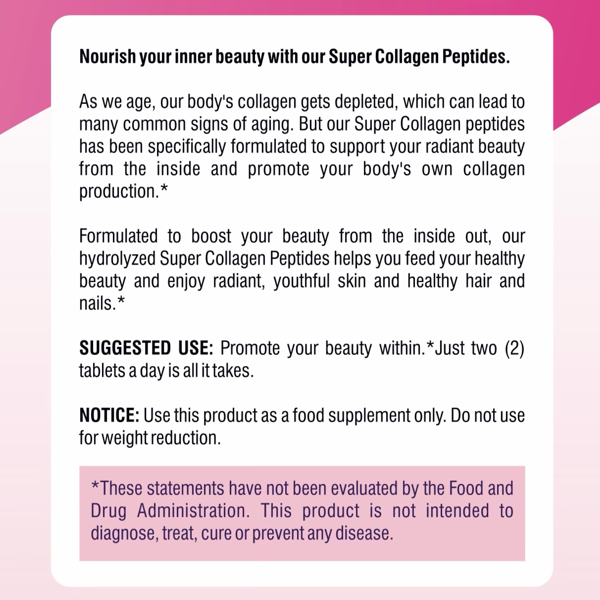 FMstyles Super Collagen Peptides Tablets with Vitamin C & Biotin, Types 1 & 3 Hydrolyzed Bovine Collagen, Hair Skin Nails & Joint Support, Keto & Gluten-Free, Grass-Fed, 90 Tablets