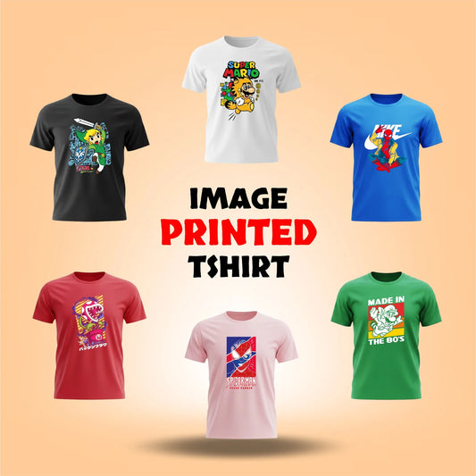 Personalized Multi Color Design Printed Crew Neck Unisex T-Shirt [7 Colors]