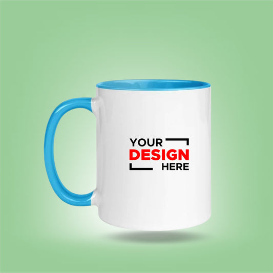 [6 Styles] Personalized Inner & Rim Color Mug – Customizable Coffee & Tea Mug