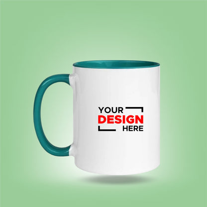 [6 Styles] Personalized Inner & Rim Color Mug – Customizable Coffee & Tea Mug