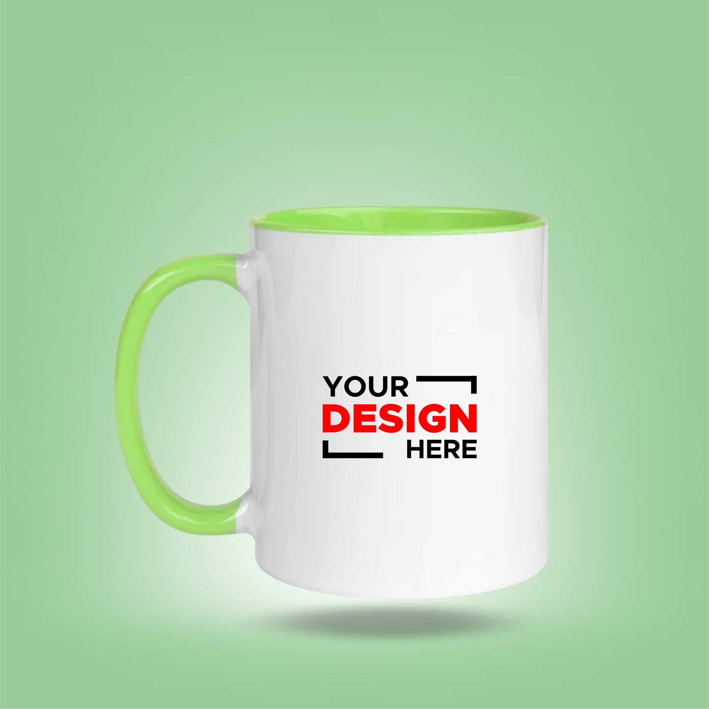 [6 Styles] Personalized Inner & Rim Color Mug – Customizable Coffee & Tea Mug