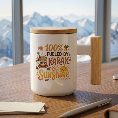 100% Fueled by Karak & Sunshine - Quote Printed Premium Coffee Mugs & Cups (5 Options) MG1053