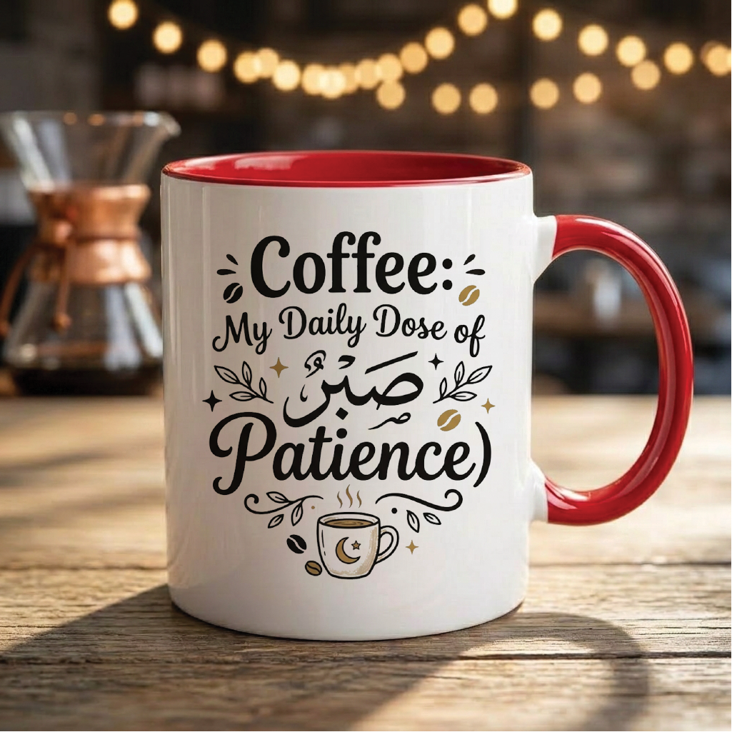 Coffee My Daily Dose of Sabr (Patience) - Quote Printed Premium Coffee Mugs & Cups (5 Options) MG1054