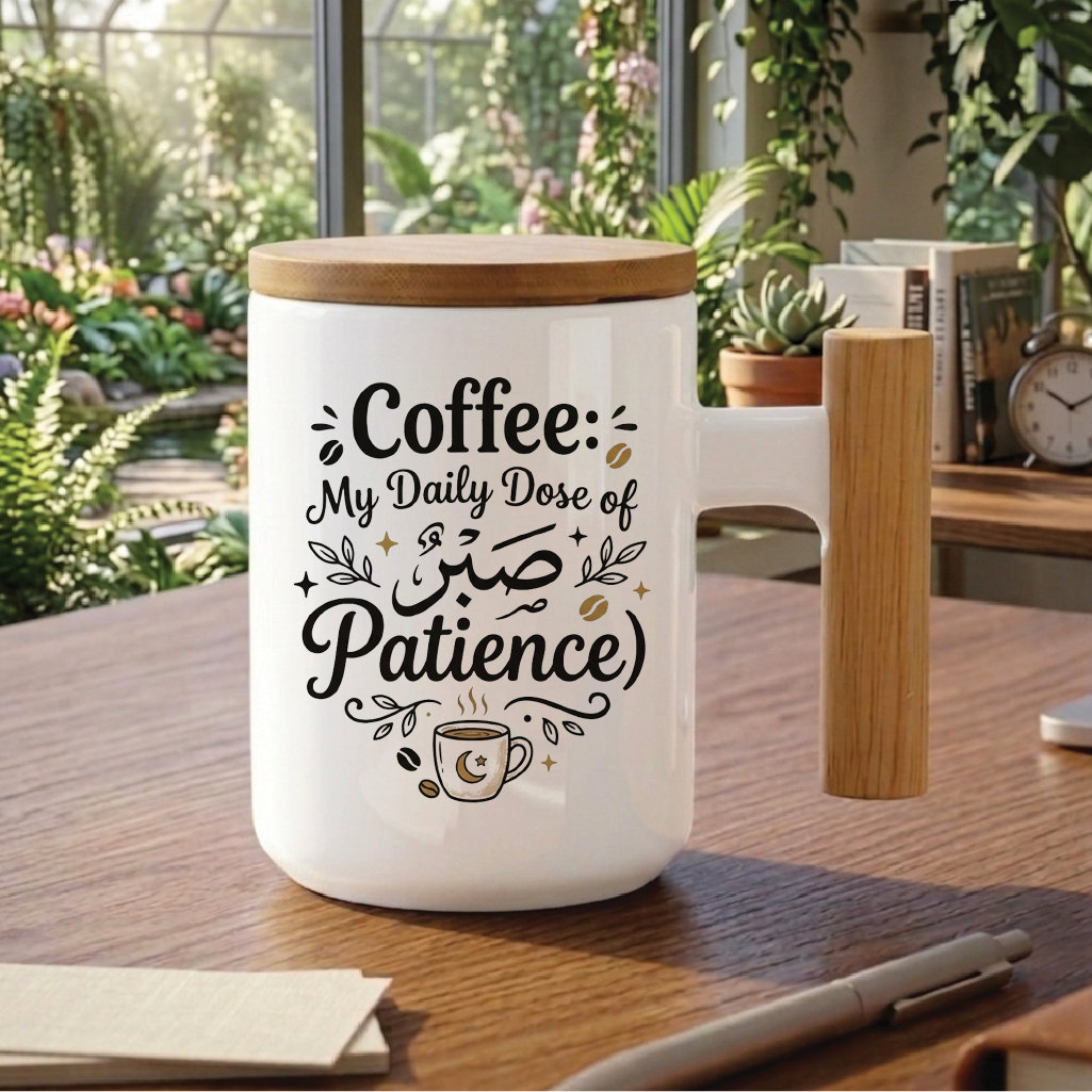Coffee My Daily Dose of Sabr (Patience) - Quote Printed Premium Coffee Mugs & Cups (5 Options) MG1054