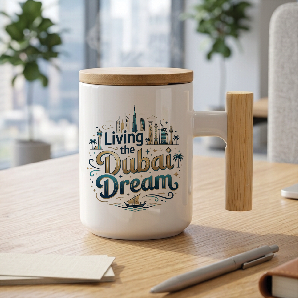 Living the Dubai Dream - Quote Printed Premium Coffee Mugs & Cups (5 Options) MG1055