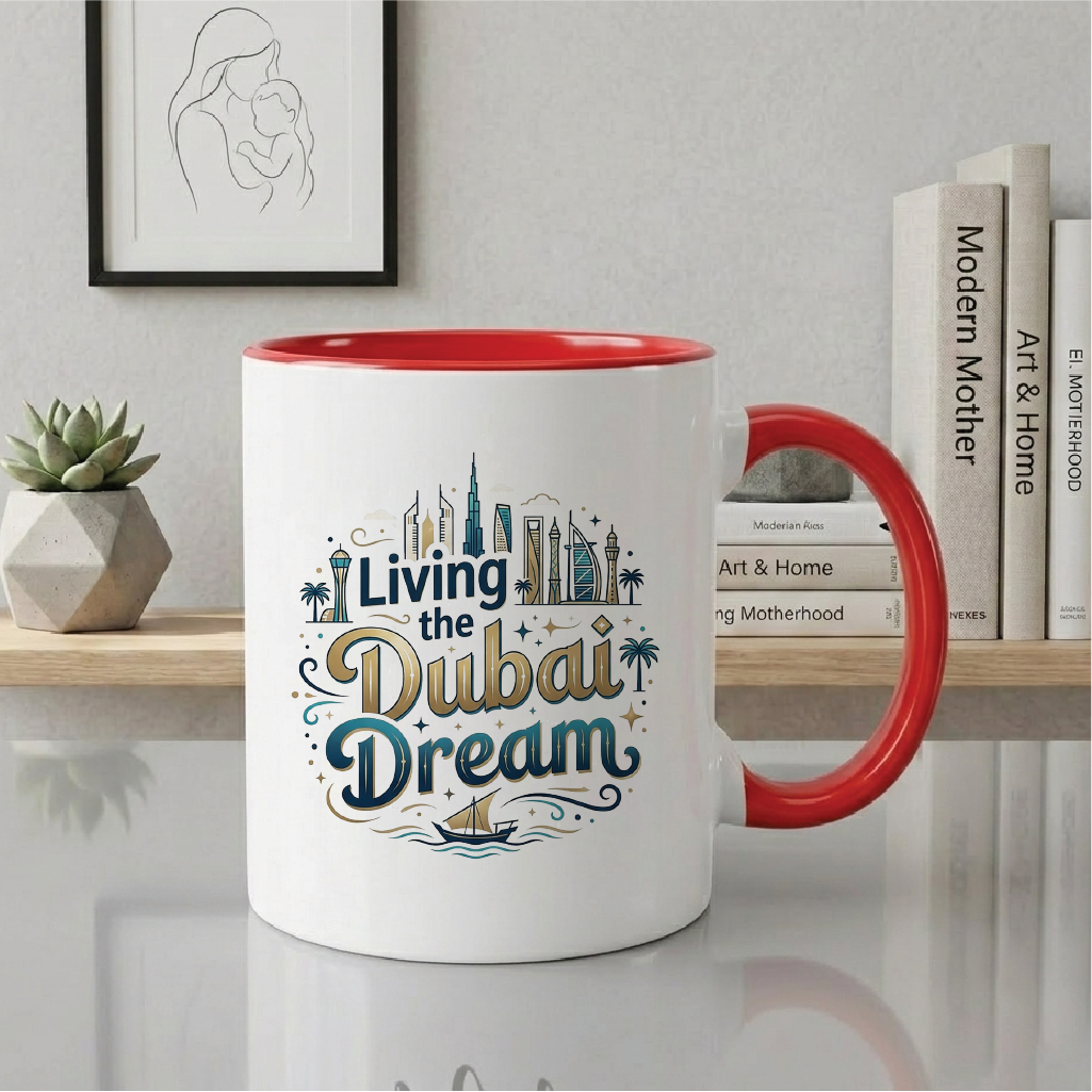 Living the Dubai Dream - Quote Printed Premium Coffee Mugs & Cups (5 Options) MG1055