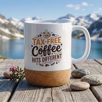 Tax-Free Coffee Hits Different - Quote Printed Premium Coffee Mugs & Cups (5 Options) MG1056