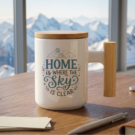 Home is Where the Sky Is Clear - Quote Printed Premium Coffee Mugs & Cups (5 Options) MG1059