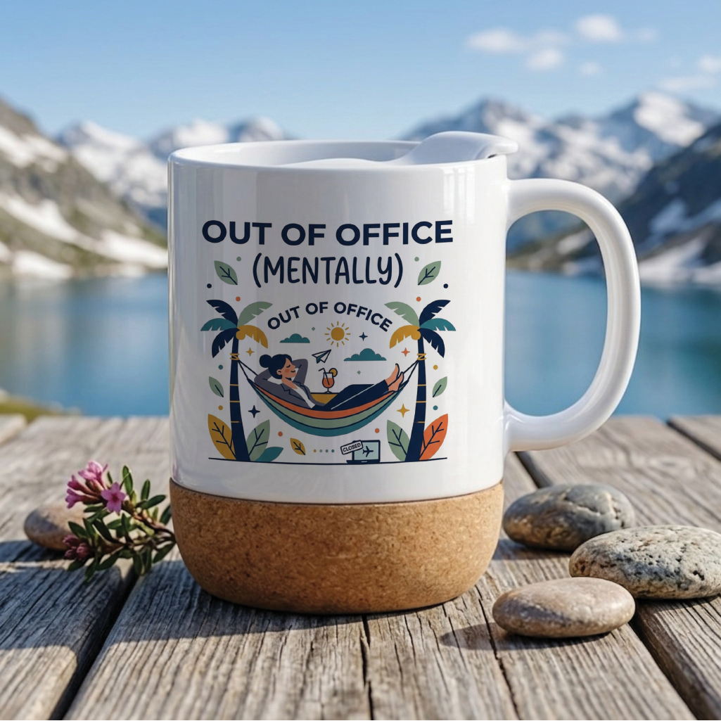 Out of Office (Mentally) - Quote Printed Premium Coffee Mugs & Cups (5 Options) MG1062