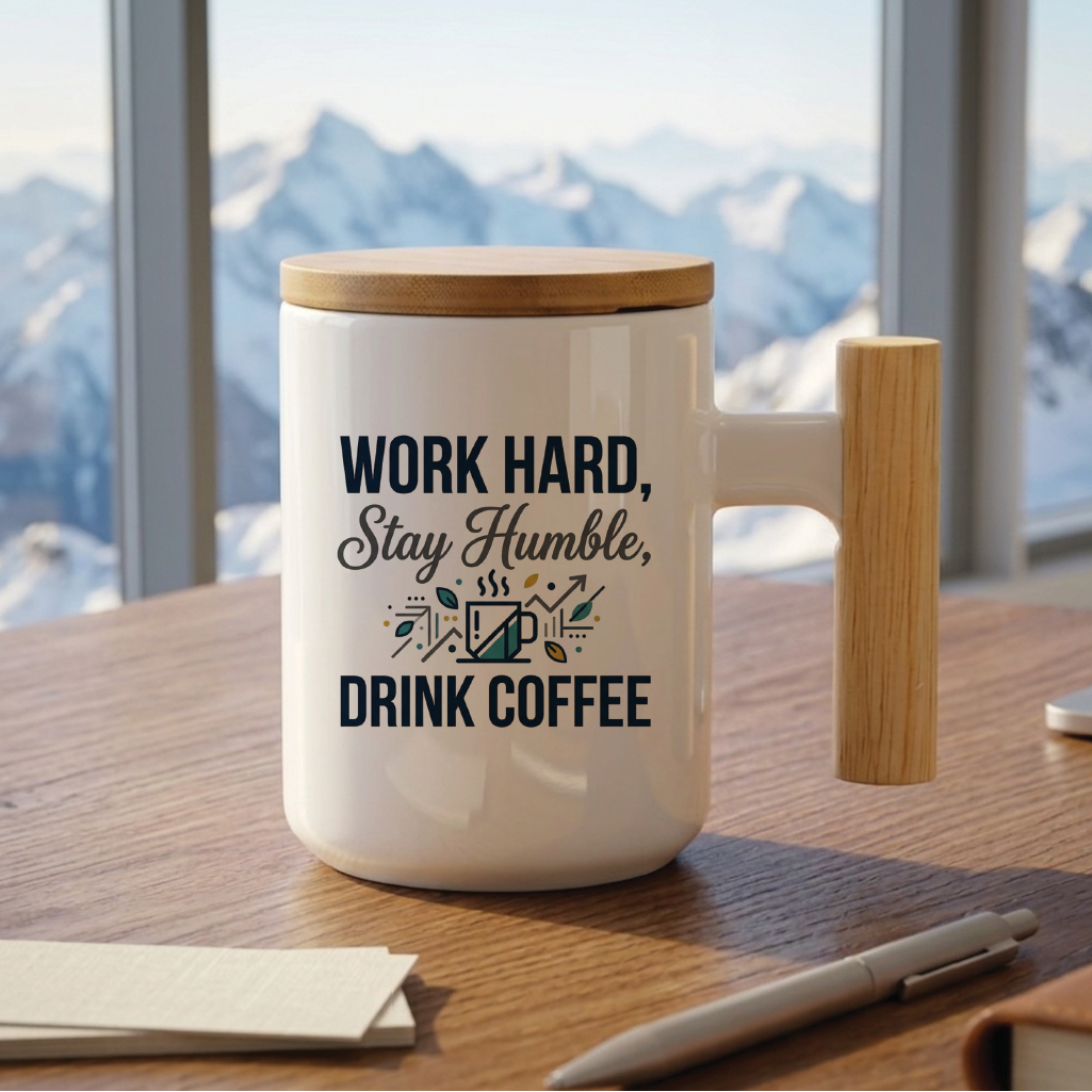 Work Hard, Stay Humble, Drink Coffee - Quote Printed Premium Coffee Mugs & Cups (5 Options) MG1067