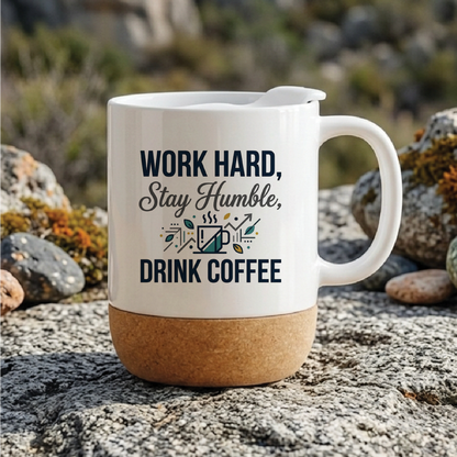 Work Hard, Stay Humble, Drink Coffee - Quote Printed Premium Coffee Mugs & Cups (5 Options) MG1067