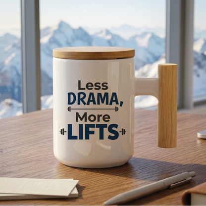 Less Drama, More Lifts - Quote Printed Premium Coffee Mugs & Cups (5 Options) MG1072