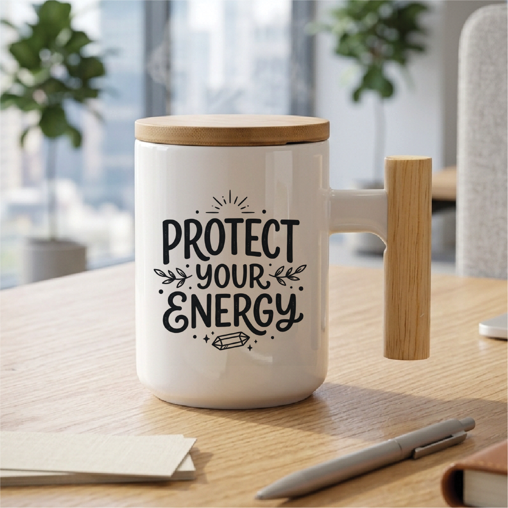 Protect Your Energy - Quote Printed Premium Coffee Mugs & Cups (5 Options) MG1076