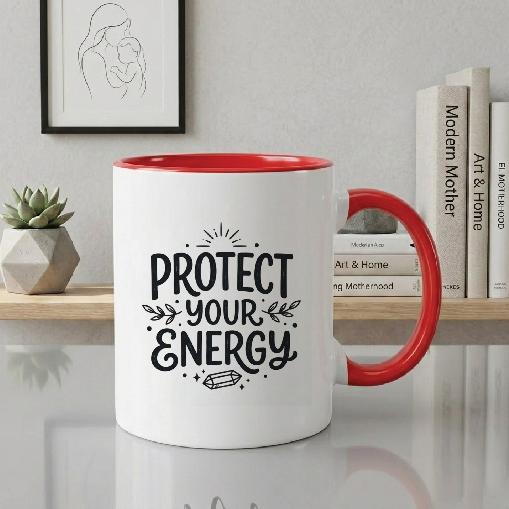 Protect Your Energy - Quote Printed Premium Coffee Mugs & Cups (5 Options) MG1076