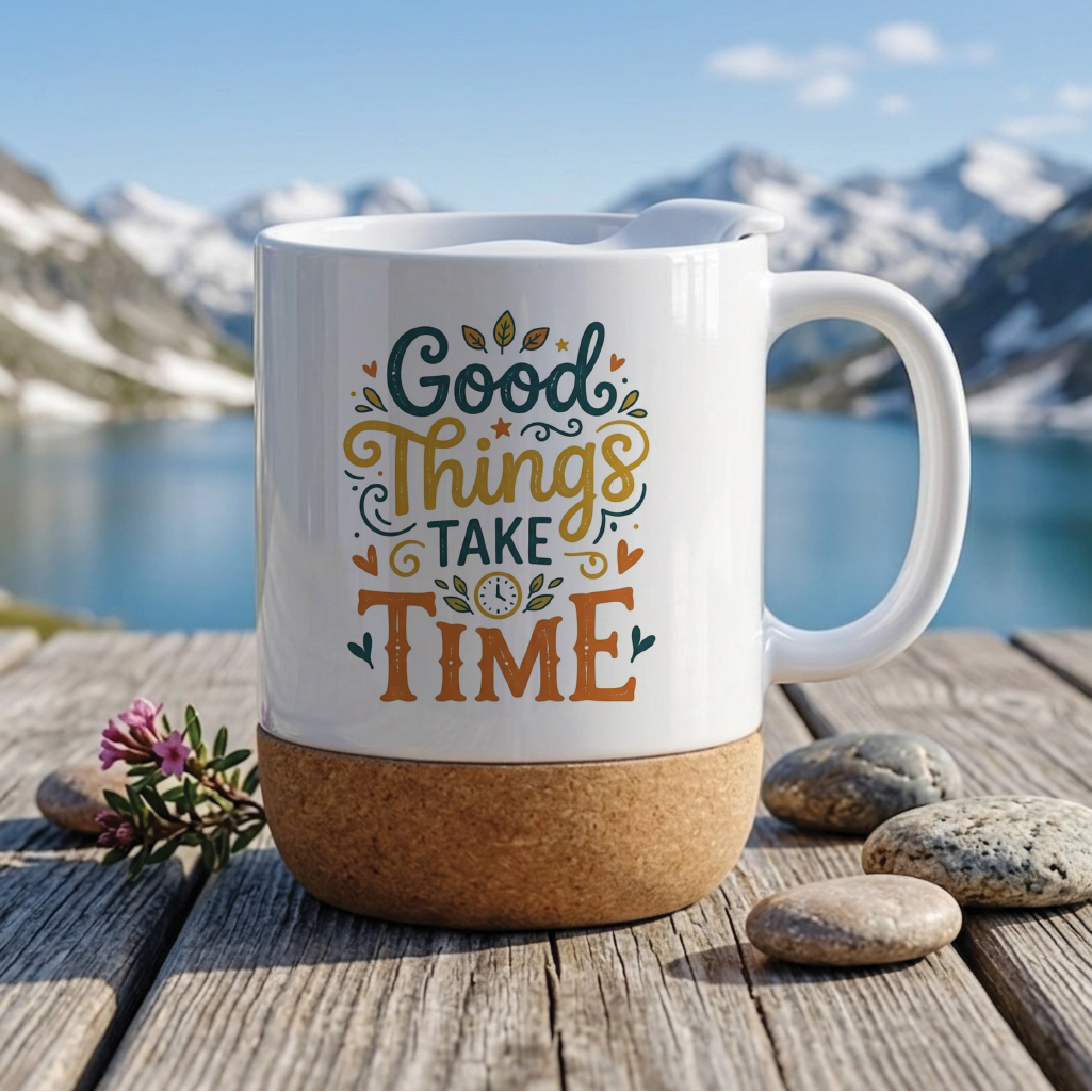 Good Things Take Time - Quote Printed Premium Coffee Mugs & Cups (5 Options) MG1078