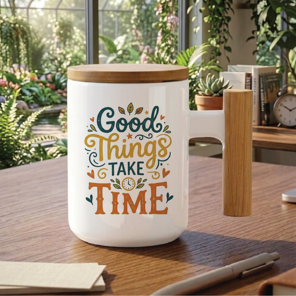 Good Things Take Time - Quote Printed Premium Coffee Mugs & Cups (5 Options) MG1078