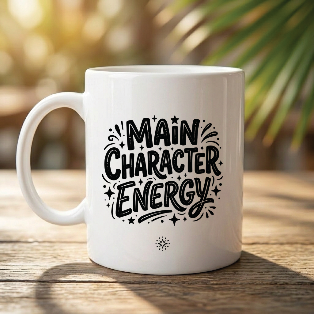 Main Character Energy - Quote Printed Premium Coffee Mugs & Cups (5 Options) MG1079