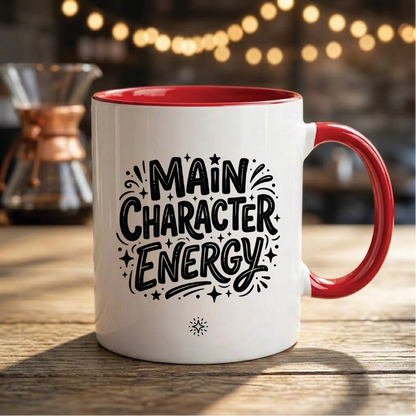 Main Character Energy - Quote Printed Premium Coffee Mugs & Cups (5 Options) MG1079