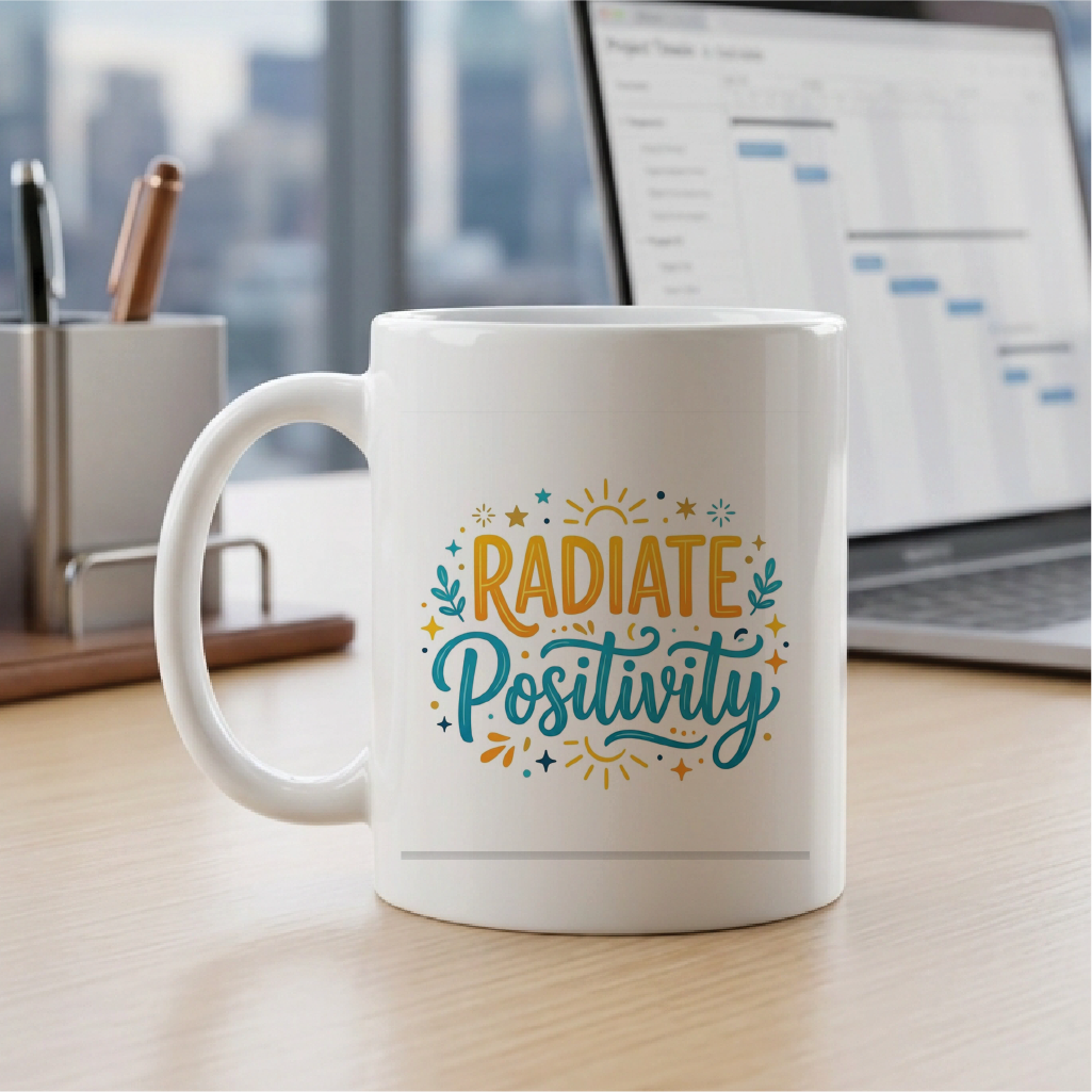 Radiate Positivity - Quote Printed Premium Coffee Mugs & Cups (5 Options) MG1080