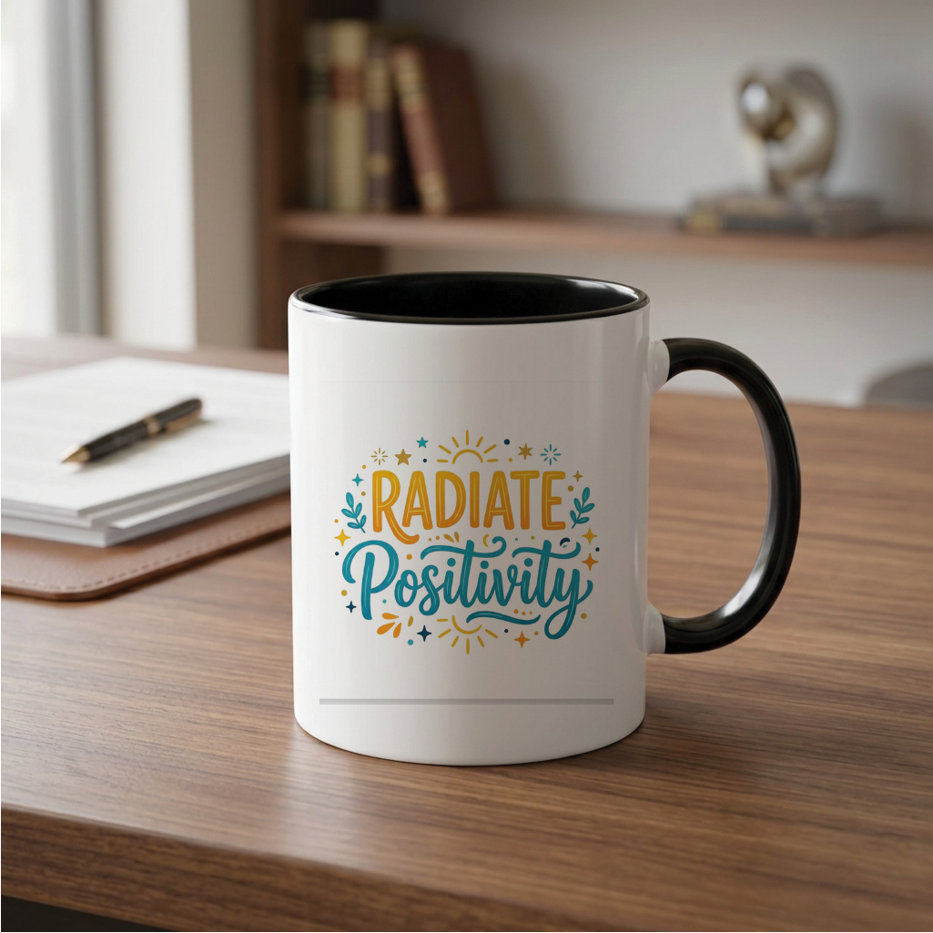 Radiate Positivity - Quote Printed Premium Coffee Mugs & Cups (5 Options) MG1080