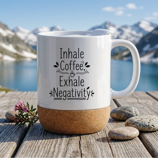 Inhale Coffee, Exhale Negativity - Quote Printed Premium Coffee Mugs & Cups (5 Options) MG1081