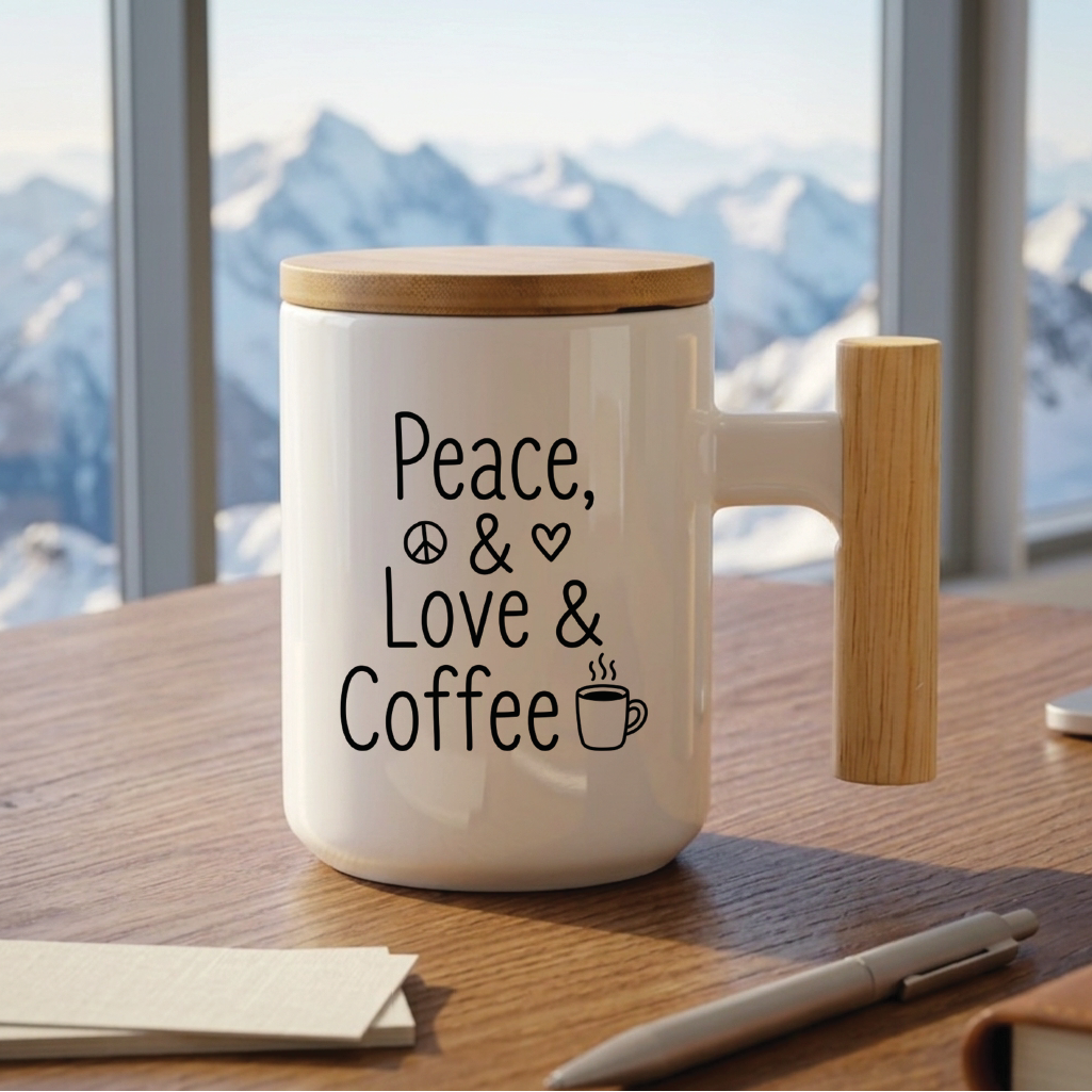 Peace, Love & Coffee - Quote Printed Premium Coffee Mugs & Cups (5 Options) MG1084