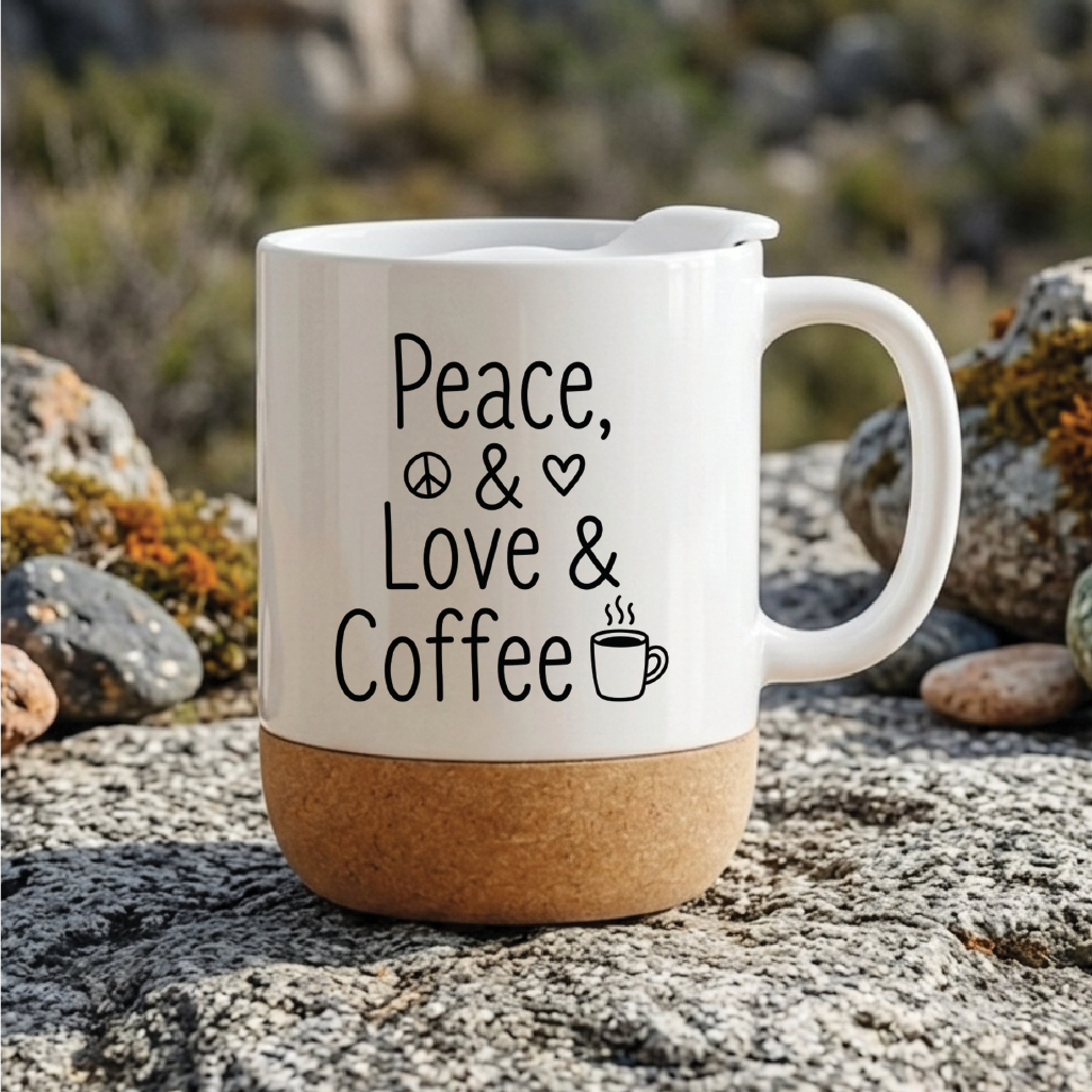 Peace, Love & Coffee - Quote Printed Premium Coffee Mugs & Cups (5 Options) MG1084