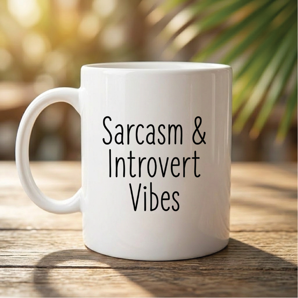 Sarcasm & Introvert Vibes - Quote Printed Premium Coffee Mugs & Cups (5 Options) MG1091