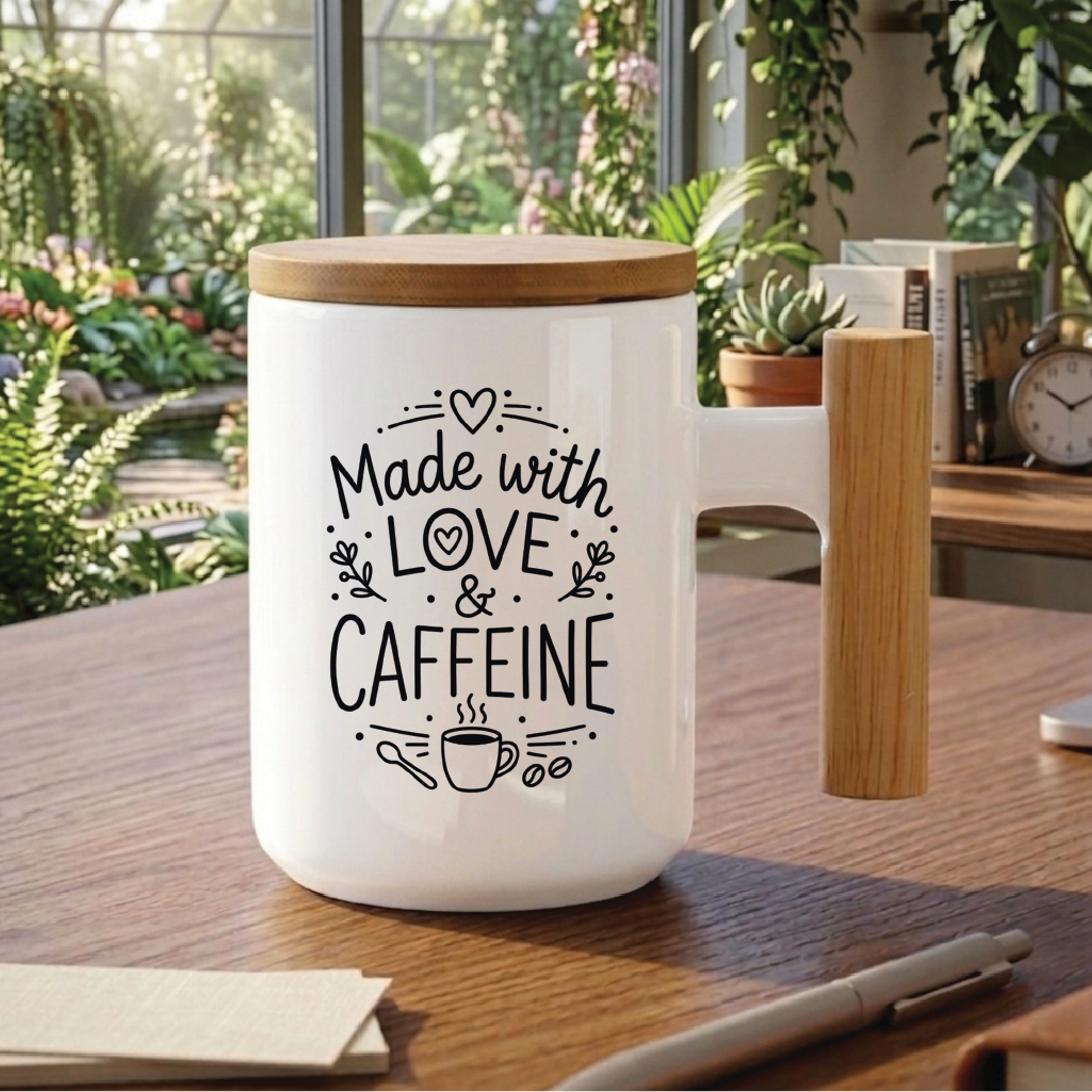 Made with Love & Caffeine - Quote Printed Premium Coffee Mugs & Cups (5 Options) MG1102