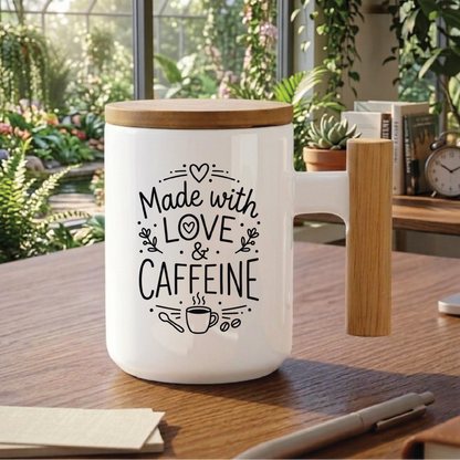 Made with Love & Caffeine - Quote Printed Premium Coffee Mugs & Cups (5 Options) MG1102