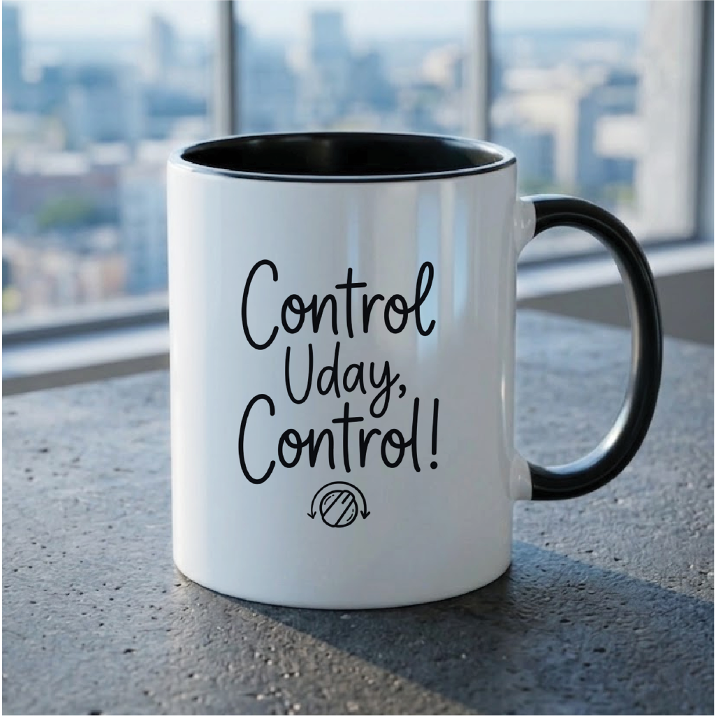 MG1125	"Control Uday, Control!" (Control Uday, control! - Welcome) - Quote Printed Premium Coffee Mugs & Cups (5 Options)