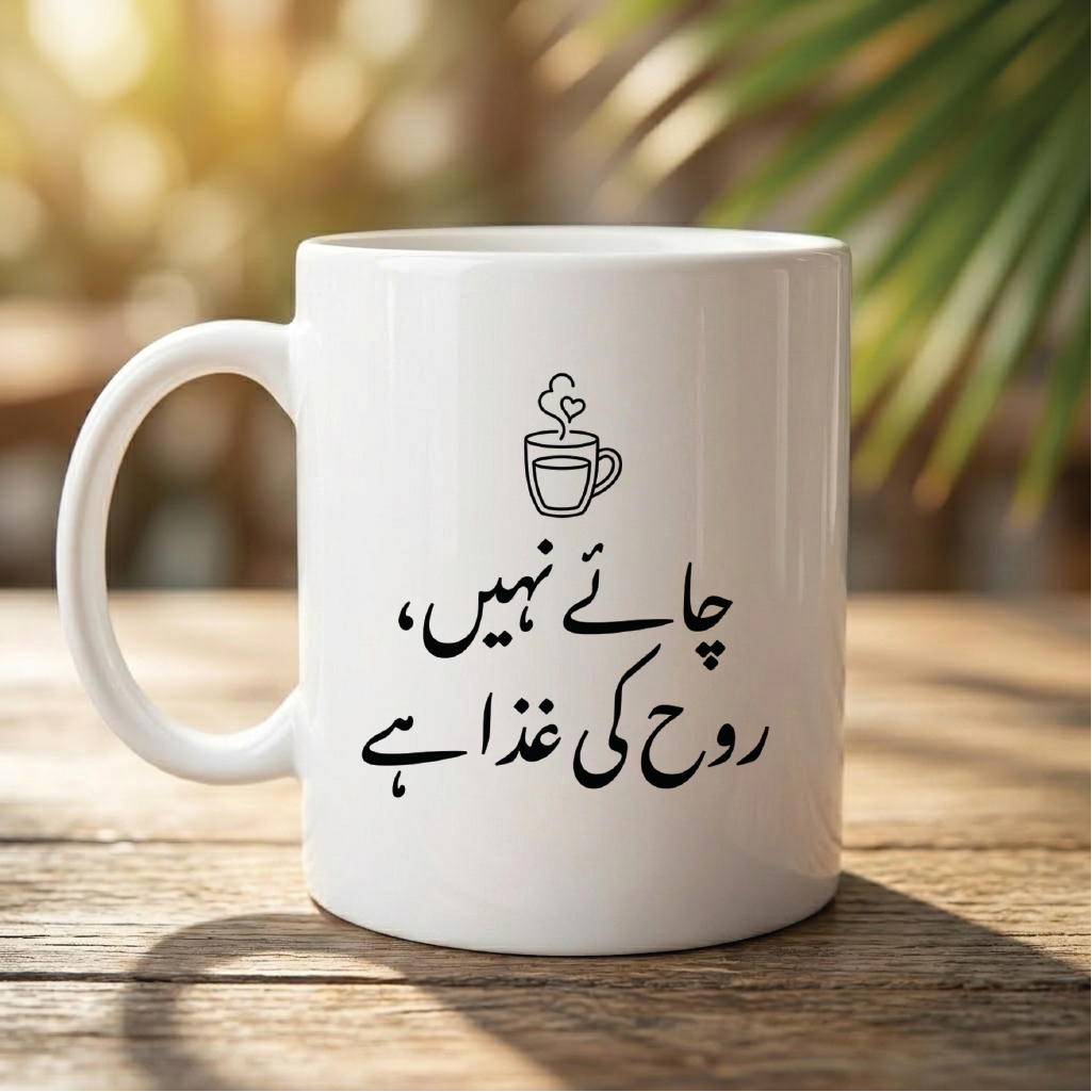 چائے نہیں، روح کی غذا ہے (It’s not tea, it’s nourishment for the soul) - Quote Printed Premium Coffee Mugs & Cups (5 Options) MG1129