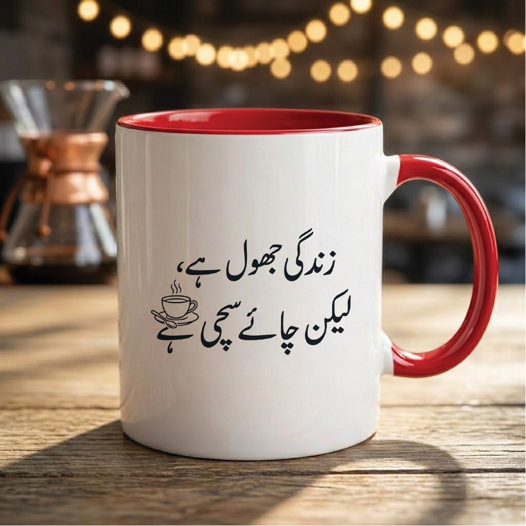 زندگی جھول ہے، لیکن چائے سچی ہے (Life is a mess, but tea is true) - Quote Printed Premium Coffee Mugs & Cups (5 Options) MG1136