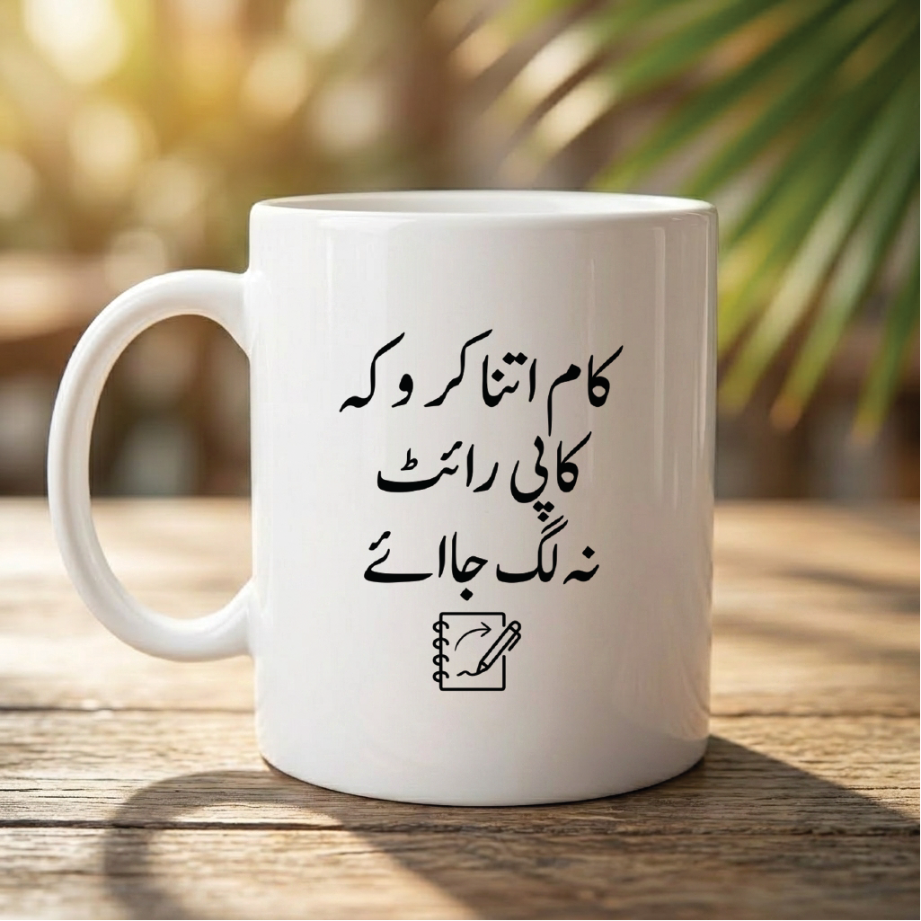 کام اتنا کرو کہ کاپی رائٹ نہ لگ جائے (Do just enough work so you don't get copyrighted) - Quote Printed Premium Coffee Mugs & Cups (5 Options) MG1142