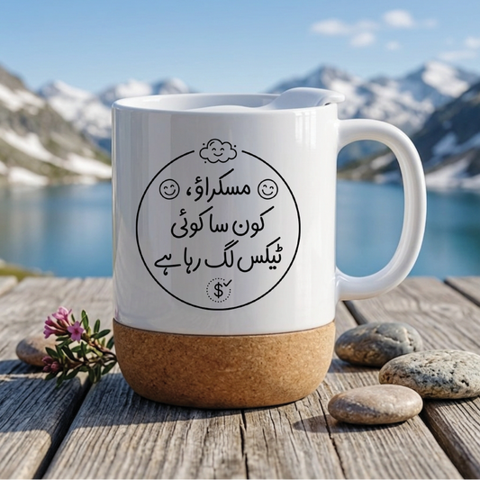 مسکراؤ، کون سا کوئی ٹیکس لگ رہا ہے (Smile, it’s not like you’re being taxed for it) - Quote Printed Premium Coffee Mugs & Cups (5 Options) MG1147