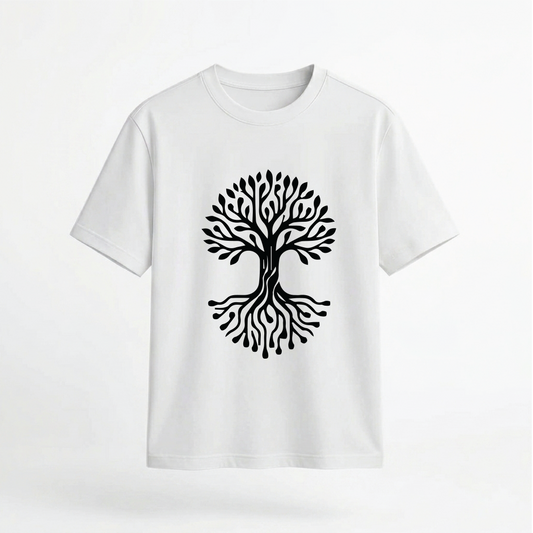 Tree of Life Symbolic Roots Graphic 100% Cotton Unisex T-Shirt