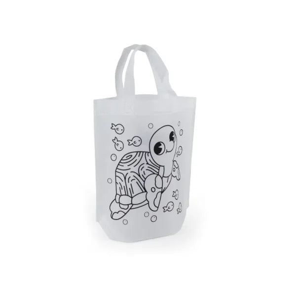 Mini Non-woven Bags 100GSM, 4Color Markers & Imprinted Turtle Outline (2 pcs)
