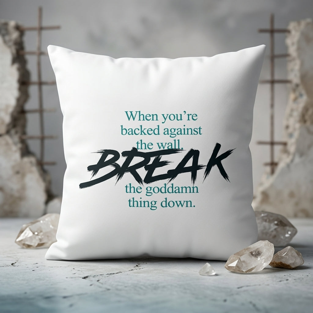 FMstyles - Motivational Quote Printed Premium White Polyester Quote Cushion Cover (40 x 40 cm) – Decorative Throw Pillow
