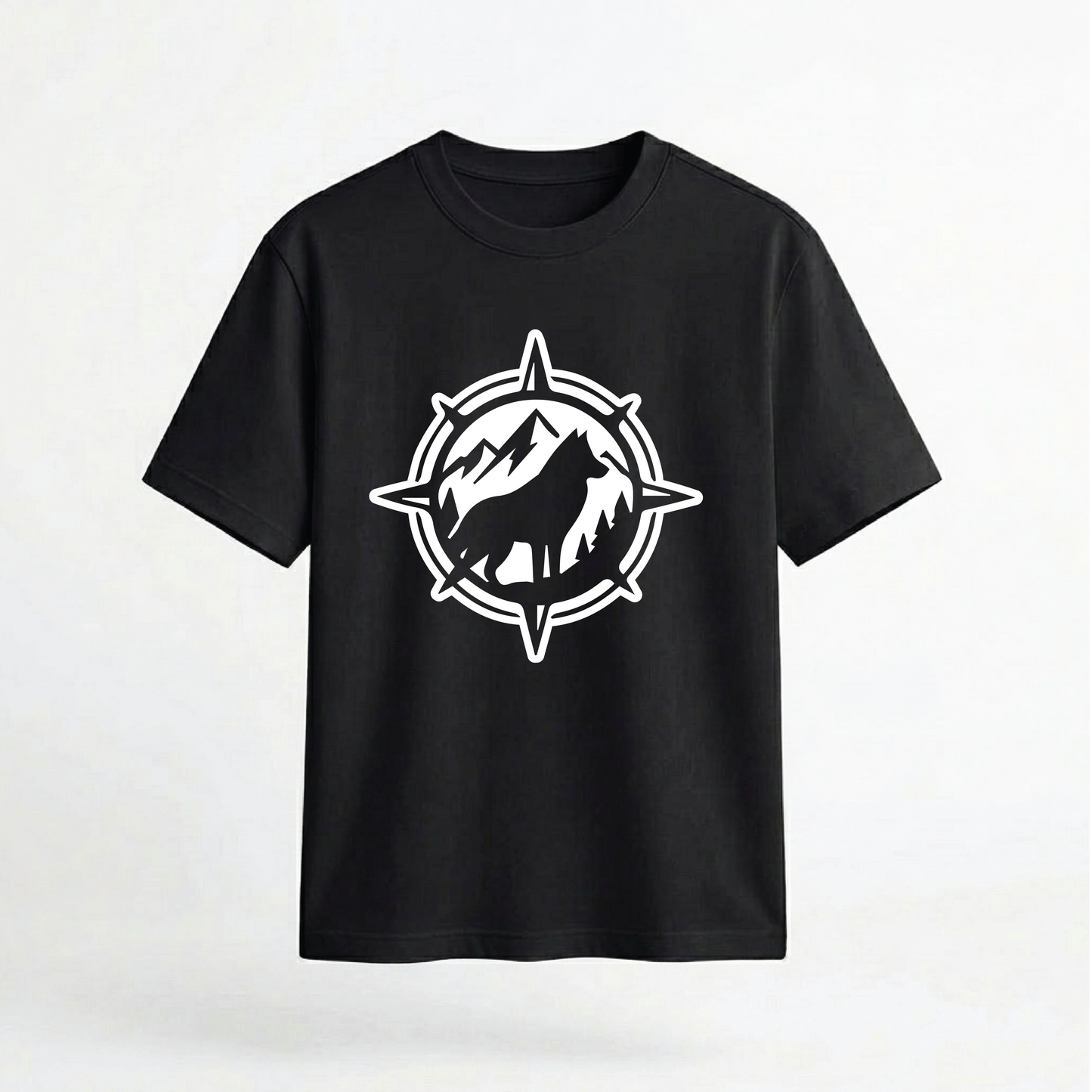 Wilderness Compass Wolf Adventure Graphic 100% Cotton Unisex T-Shirt