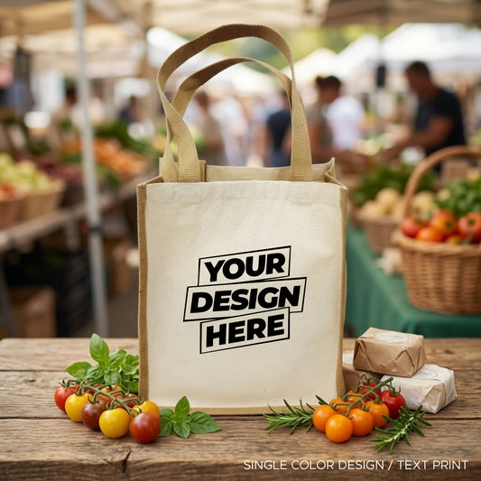 Personalized Jute and Cotton Bag 24x34x14 cm (Single Side One color Print)