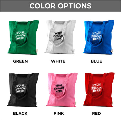 Personalized Recycled Cotton Bags with Durable Long Straps (One color Print)