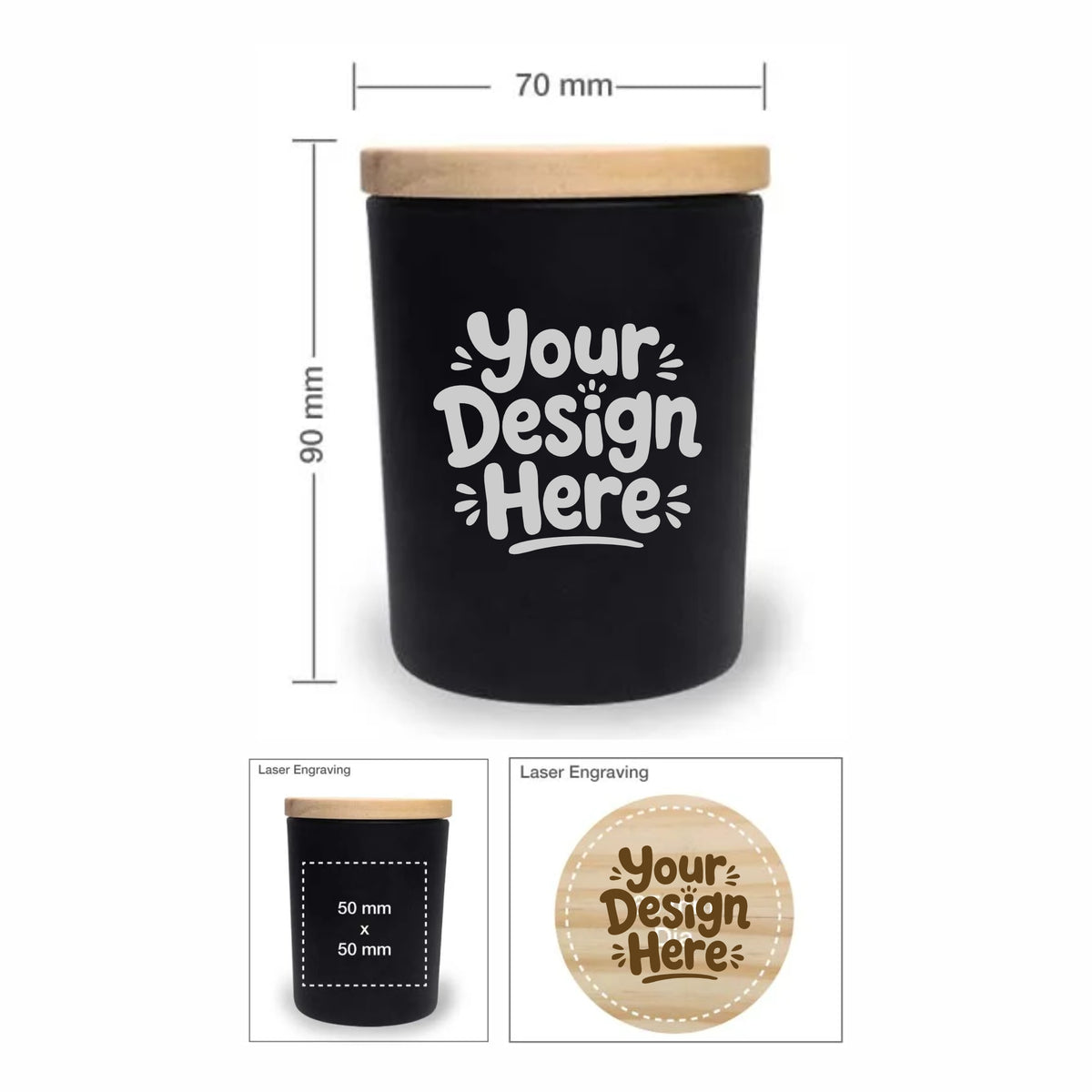 Personalized Scented Candles Arabian-Oud & Vanilla Fragrance in Glass Bottle