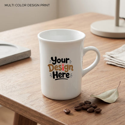 Personalized Curve Edge White Ceramic Mug