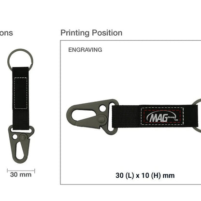 Personalized Laserable PU Leather Keychains with Sling Snap Hook (Gray)
