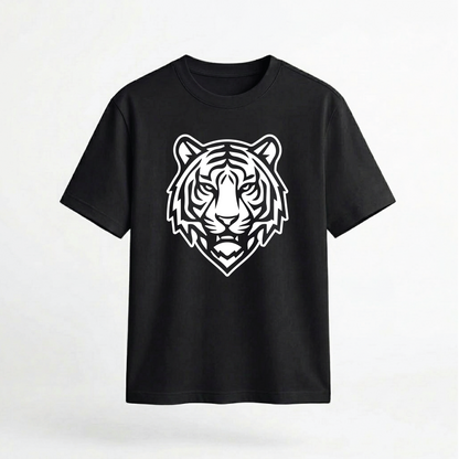 Fierce Tribal Tiger Head Graphic 100% Cotton Unisex T-Shirt