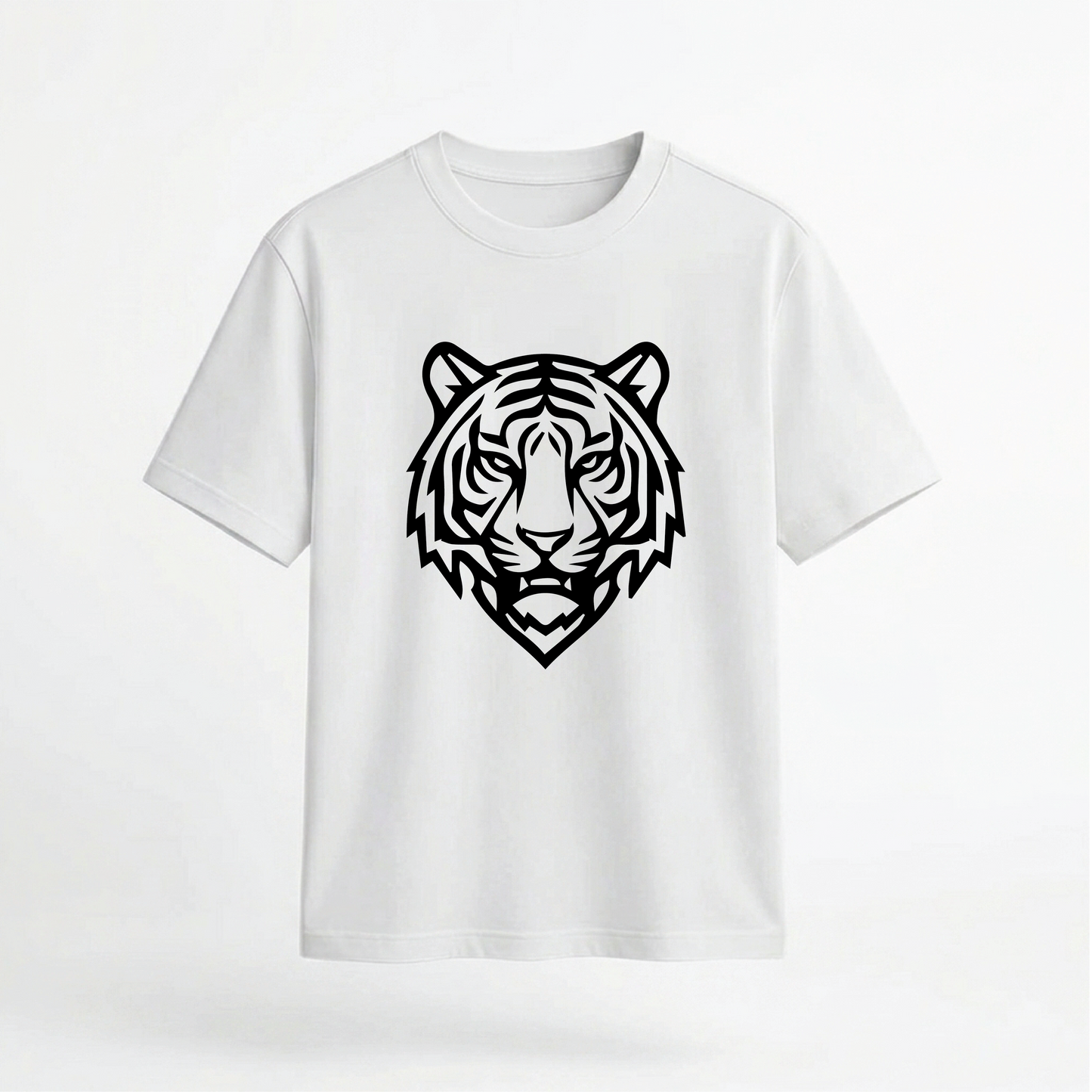 Fierce Tribal Tiger Head Graphic 100% Cotton Unisex T-Shirt
